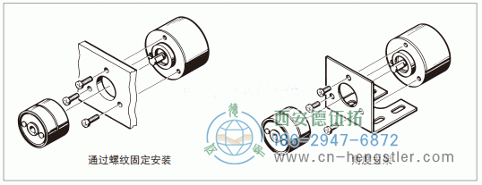 編碼器通過法蘭上的對(duì)準(zhǔn)中心凸緣對(duì)中。